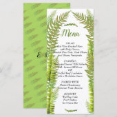 魅惑の森、ウッドランド、カスタムウェディングメニュー メニュー (正面/裏面)