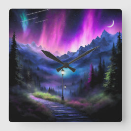 魅惑の森 スクエア壁時計