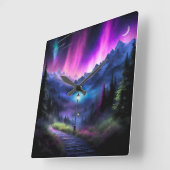 魅惑の森 スクエア壁時計 (傾斜)