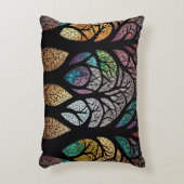 魅惑の森:ステンドグラス最高傑作 アクセントクッション (正面(垂直))