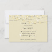 魅惑の森、妖精、ストリングライト結婚ズ セーブザデート (裏面)