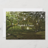 魅惑の森、妖精、ストリングライト結婚ズ 招待状 (正面)
