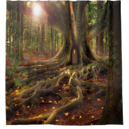 魅惑の森、小妖精や小人、スプライト シャワーカーテン