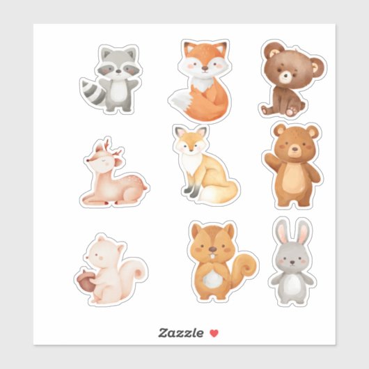 魅惑の森:森林動物スクラップブックスティック シール (シート)