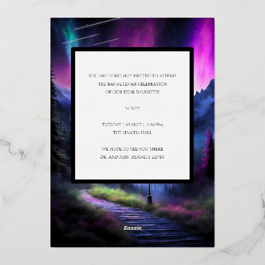 魅惑の森 箔招待状 (裏面)