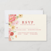 魅惑の水の色のフローラバターイエロー結婚ズ 出欠カード (正面)