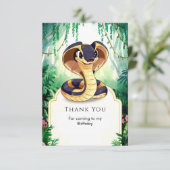 魅惑の水の色のヘビ誕生日 サンキューカード (スタンド正面)