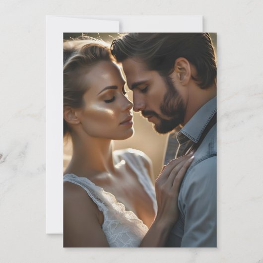 魅惑の水の色の森の写真の日付を保存 招待状 (裏面)