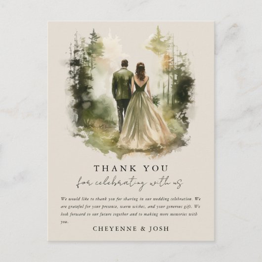 魅惑の水の色の森ボヘミアンありがとう ポストカード (正面)