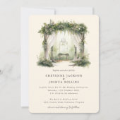 魅惑の水の色の森ボヘミアン結婚ズ・インヴィ 招待状 (正面)