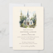 魅惑の水の色の森ボヘミアン結婚ズ・インヴィ 招待状 (正面)