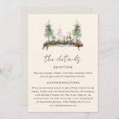 魅惑の水の色の森ボホ結婚の詳細 招待状 (正面/裏面)