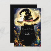 魅惑の水の色ウィザード誕生日 サンキューカード (正面/裏面)