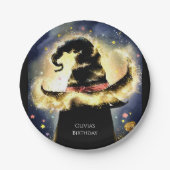 魅惑の水の色ウィザード誕生日 ペーパープレート (正面)