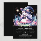魅惑の水の色ウィザード誕生日 招待状 (正面/裏面)