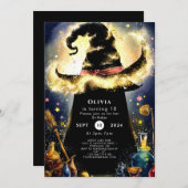 魅惑の水の色ウィザード誕生日 招待状 (正面/裏面)