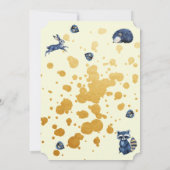 魅惑の水の色ウッドランド金ゴールド赤ちゃんシャワー 招待状 (裏面)