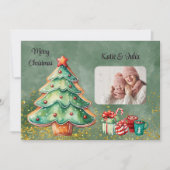 魅惑の水の色クリスマスツリー写真 シーズンカード (正面)