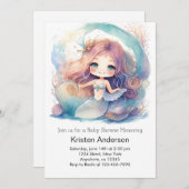 魅惑の水中マーメイド魔法ベビーシャワー 招待状 (正面/裏面)