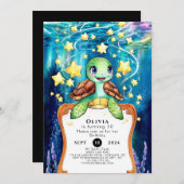 魅惑の水彩カメの誕生日 招待状 (正面/裏面)