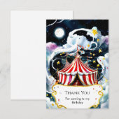 魅惑の水彩サーカス誕生日 サンキューカード (正面/裏面)