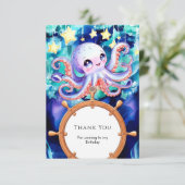 魅惑の水彩タコの誕生日 サンキューカード (スタンド正面)
