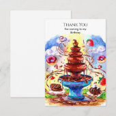 魅惑の水彩チョコレート誕生日 サンキューカード (正面/裏面)