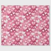 魅惑の水彩ハート | ポルカドットパターン ラッピングペーパー (フラット)