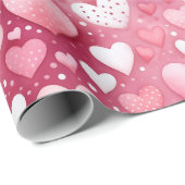 魅惑の水彩ハート | ポルカドットパターン ラッピングペーパー (ロールコーナー)