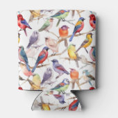 魅惑の水彩ヴィンテージ鳥パターン 缶クーラー (裏面)