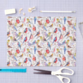 魅惑の水彩ヴィンテージ鳥パターン 薄葉紙 (クラフト)