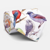 魅惑の水彩ヴィンテージ鳥模様 ネクタイ (ロール)