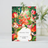 魅惑の水彩桃の誕生日 サンキューカード (スタンド正面)