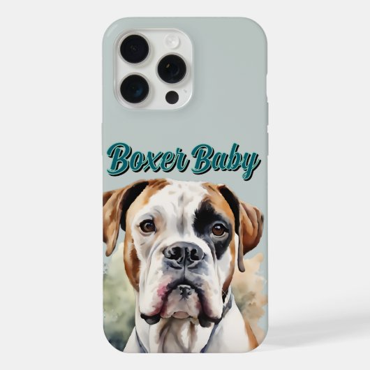 魅惑の水彩画ボクサー犬アート iPhoneケース (裏面)