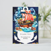 魅惑の水彩船海賊誕生日 サンキューカード (スタンド正面)