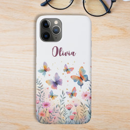 魅惑の水彩蝶の草原 iPhone 11 PROケース