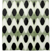 魅惑の波を作成モダンデザイン緑 シャワーカーテン (正面)