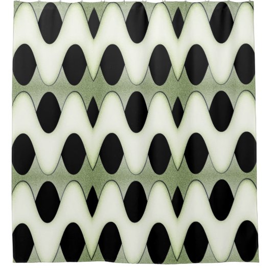 魅惑の波を作成モダンデザイン緑 シャワーカーテン (正面)
