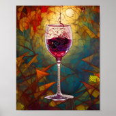 魅惑の注ぐワインアート ポスター (正面)