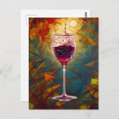 魅惑の注ぐワインアート ポストカード (正面/裏面)