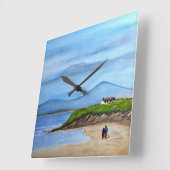 魅惑の海の断崖 スクエア壁時計 (傾斜)