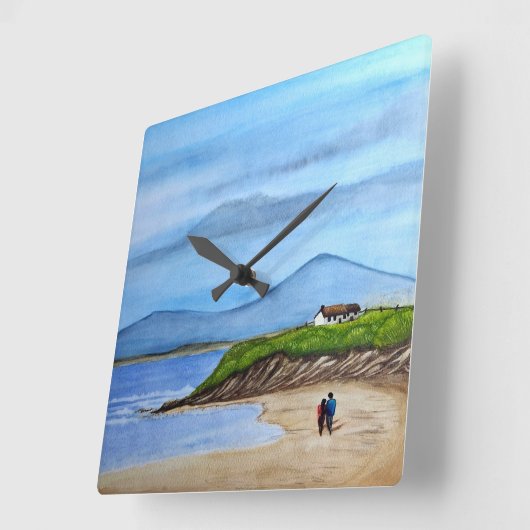 魅惑の海の断崖 スクエア壁時計 (傾斜)
