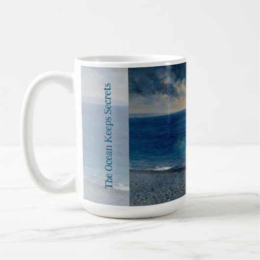魅惑の海景色 海は秘密を隠している コーヒーマグカップ (左)
