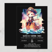 魅惑の海賊船の誕生日 招待状 (正面/裏面)