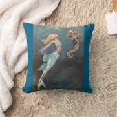 魅惑の海：人魚と船乗り クッション (ブランケット)