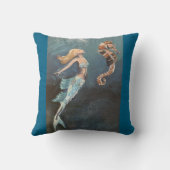 魅惑の海：人魚と船乗り クッション (裏面)