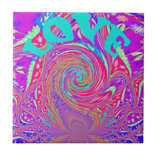 魅惑の渦ラブシアン文字アートグラフィック タイル (正面)