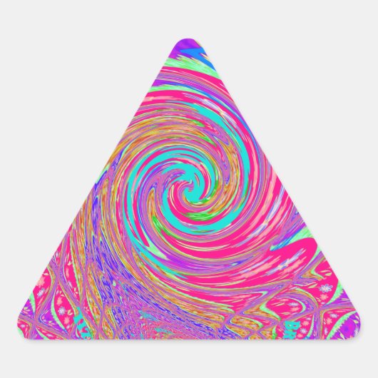 魅惑の渦ラブシアン文字アートグラフィック 三角形シール (正面)