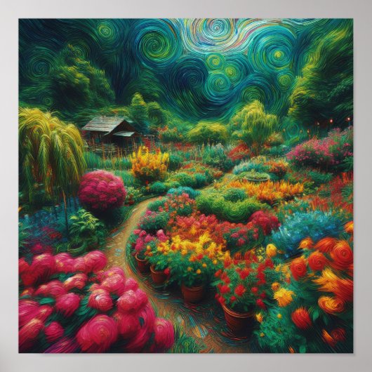 魅惑の渦巻き旋回：ヴァン・ゴッホ・ドリームスの庭 ポスター (正面)
