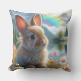 魅惑の湖で愛らしいバニー クッション